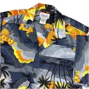 Seawind Hawaiian Aloha Shirt Mens XL Sunset Pineapple Coastal Resort‎ Beach Y2K